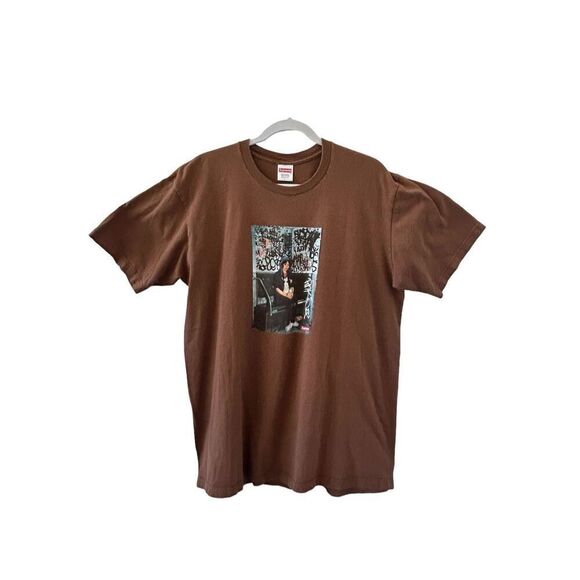 Supreme Lady Pink Crew Neck Short Sleeve Graphic T-Shirt Brown Women's Large - Picture 1 of 5